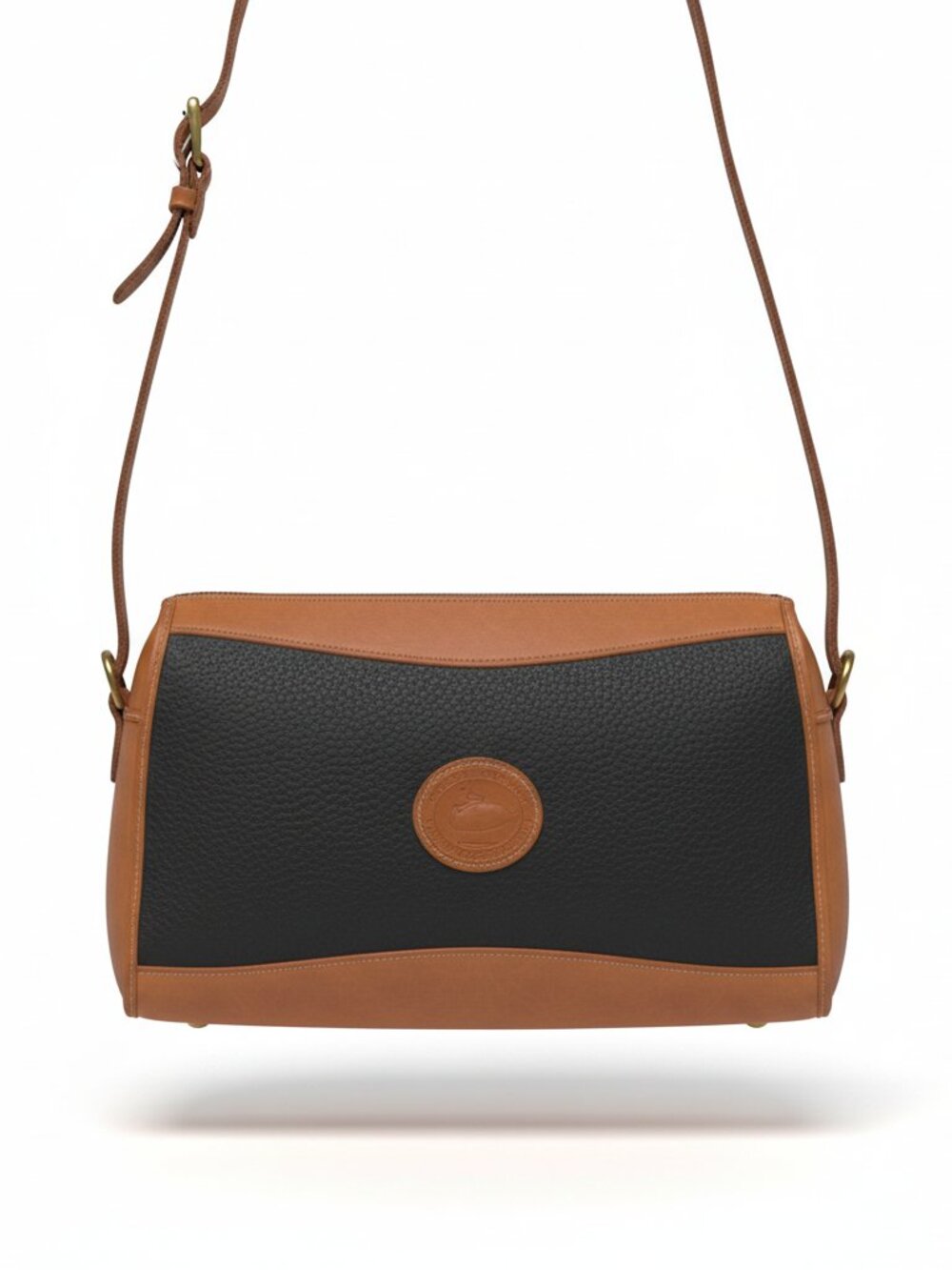 Vintage Dooney and Bourke Black and Tan Crossbody